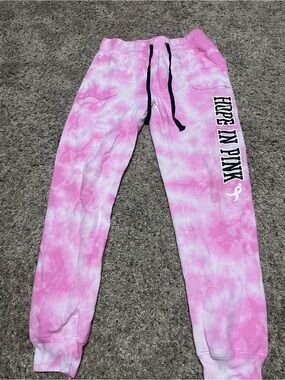 Kids Pink Tie-Dye Joggers with 'Hope In Pink' Graphic